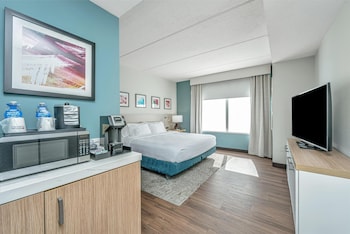 Hotel amenities such as safe, desk and work area at Hilton Garden Inn Charleston Airport