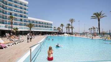 2 outdoor pools, pool umbrellas, sun loungers