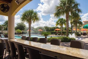 5 outdoor pools, pool umbrellas, pool loungers