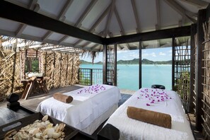 Salas de tratamiento para parejas, tratamientos corporales, aromaterapia