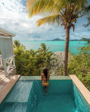 Deluxe-Ferienhaus, eigener Pool, Meerblick