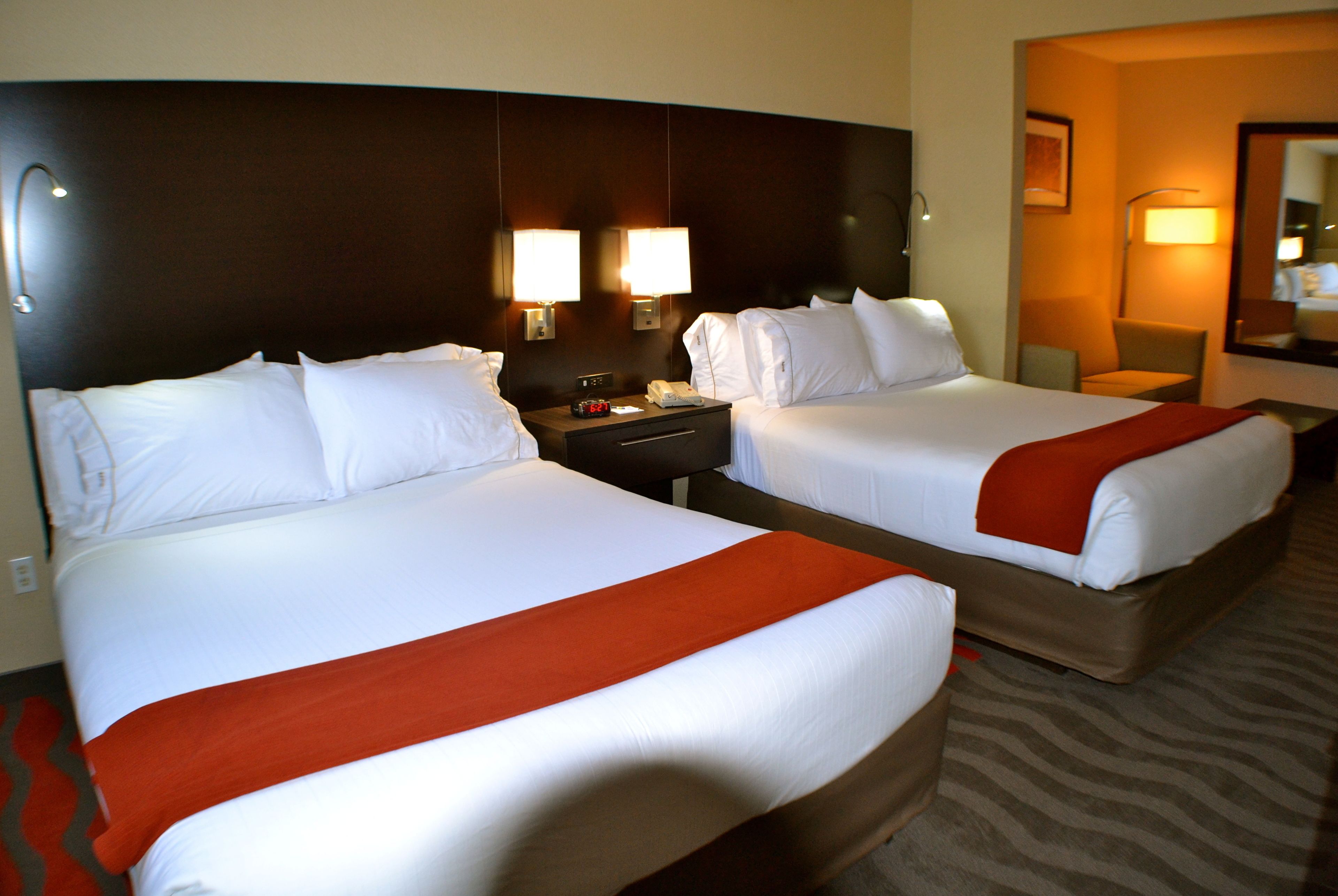 1 bedroom, desk, blackout curtains, iron/ironing board