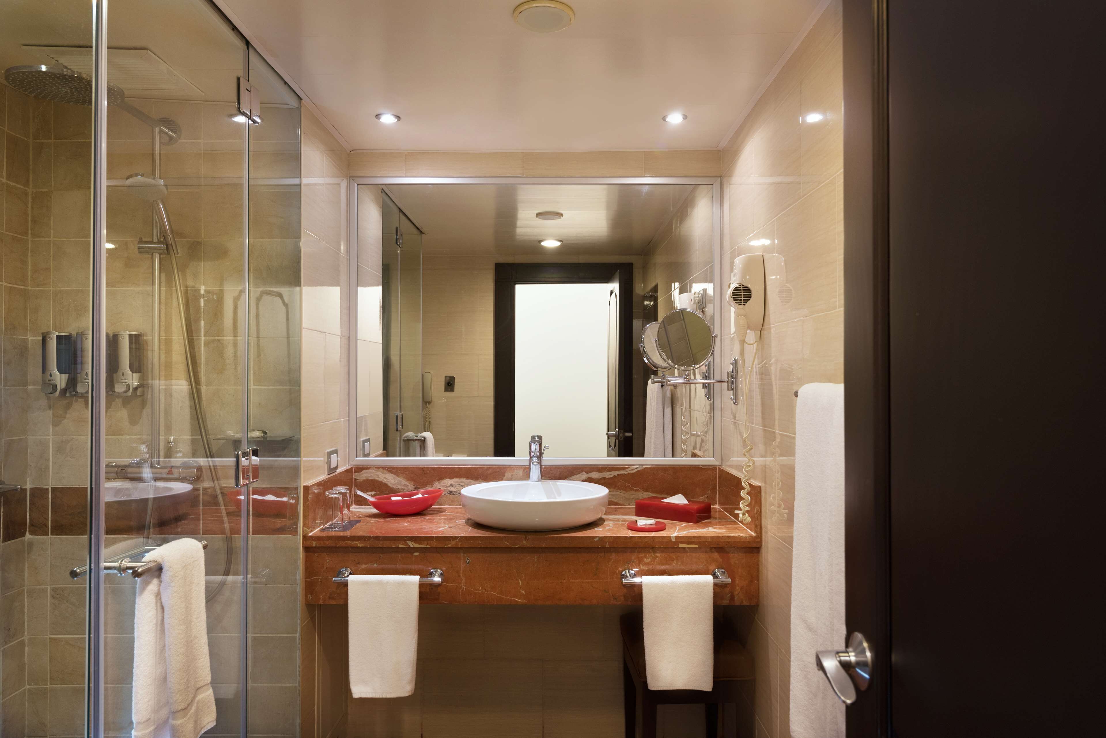 free toiletries, hair dryer, bathrobes, towels