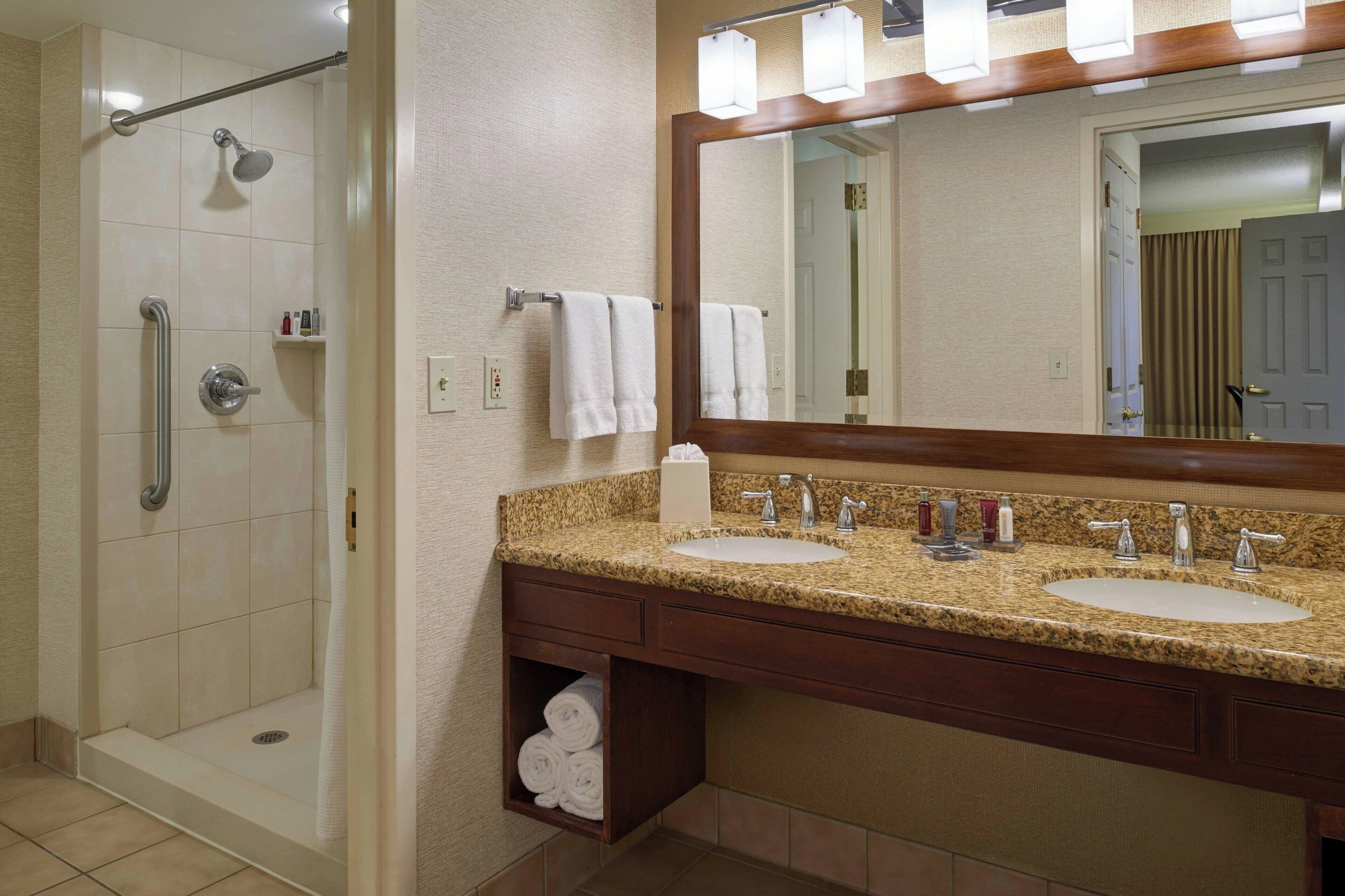 suite, 1 king bed with sofa bed | bathroom | free toiletries, hair dryer, towels, soap