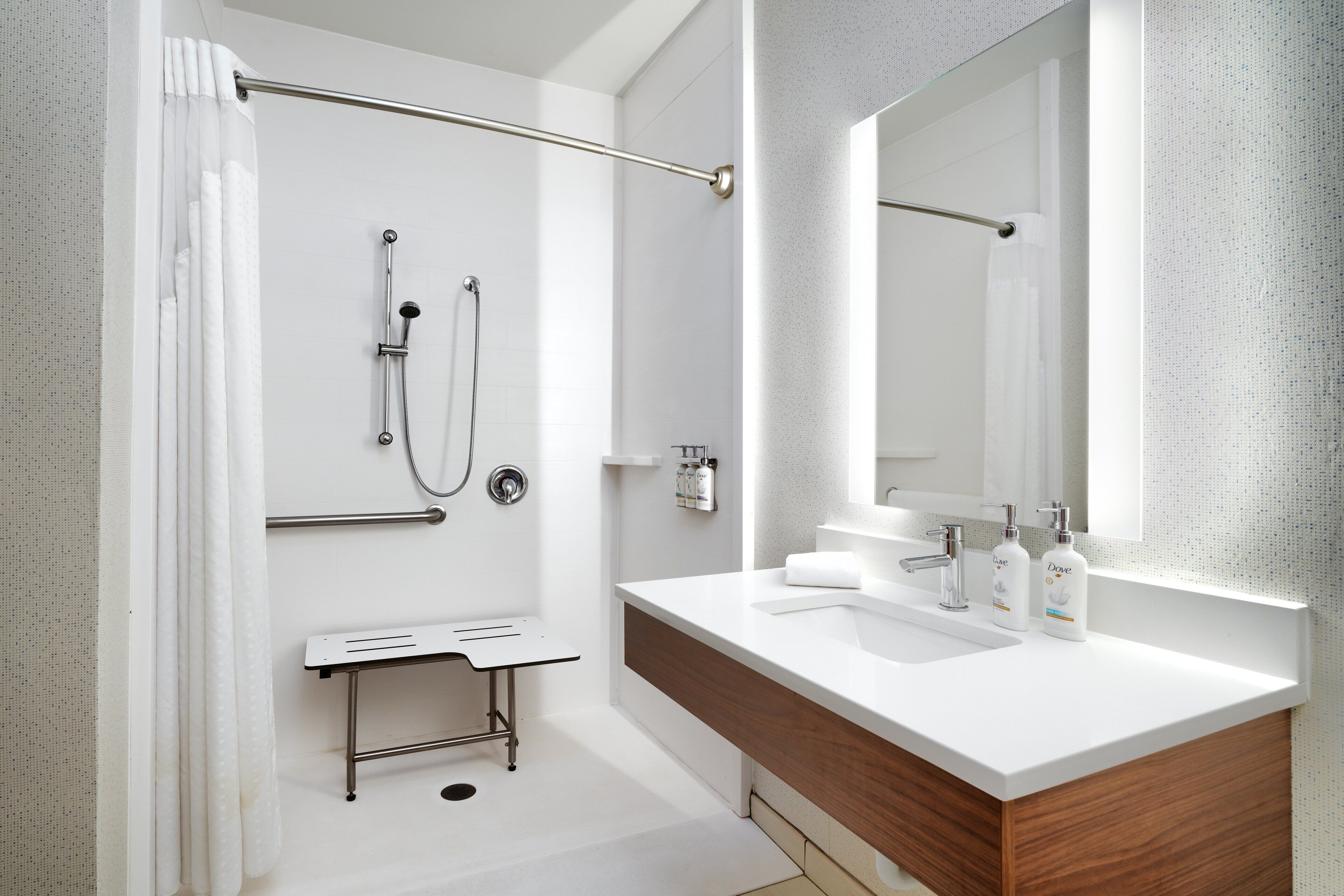 standard room, 1 king bed, mobility accessible (communications, roll-in shower) | bathroom | free toiletries, hair dryer, towels, soap