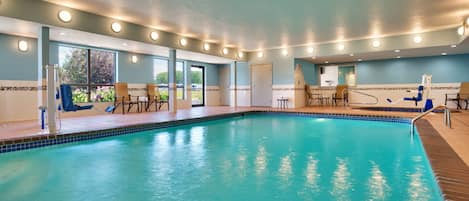 Indoor pool, open 6 AM to 10:00 PM, sun loungers