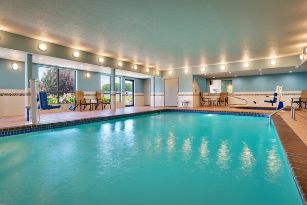 Indoor pool, open 6 AM to 10:00 PM, sun loungers