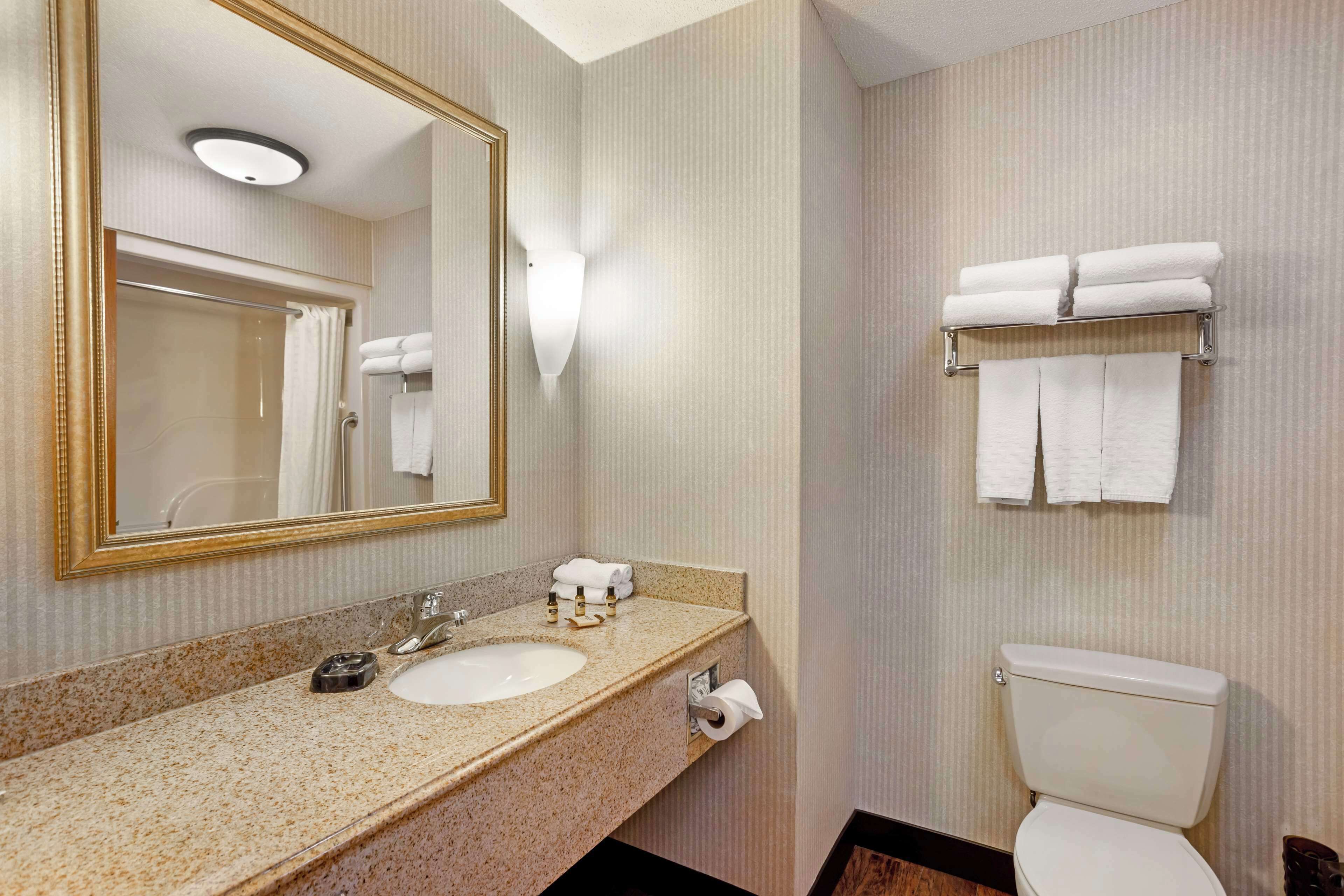 free toiletries, hair dryer, towels, soap