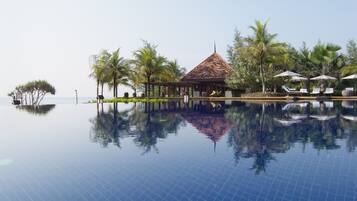 2 buitenzwembaden, gratis zwembadcabana's en parasols bij het zwembad