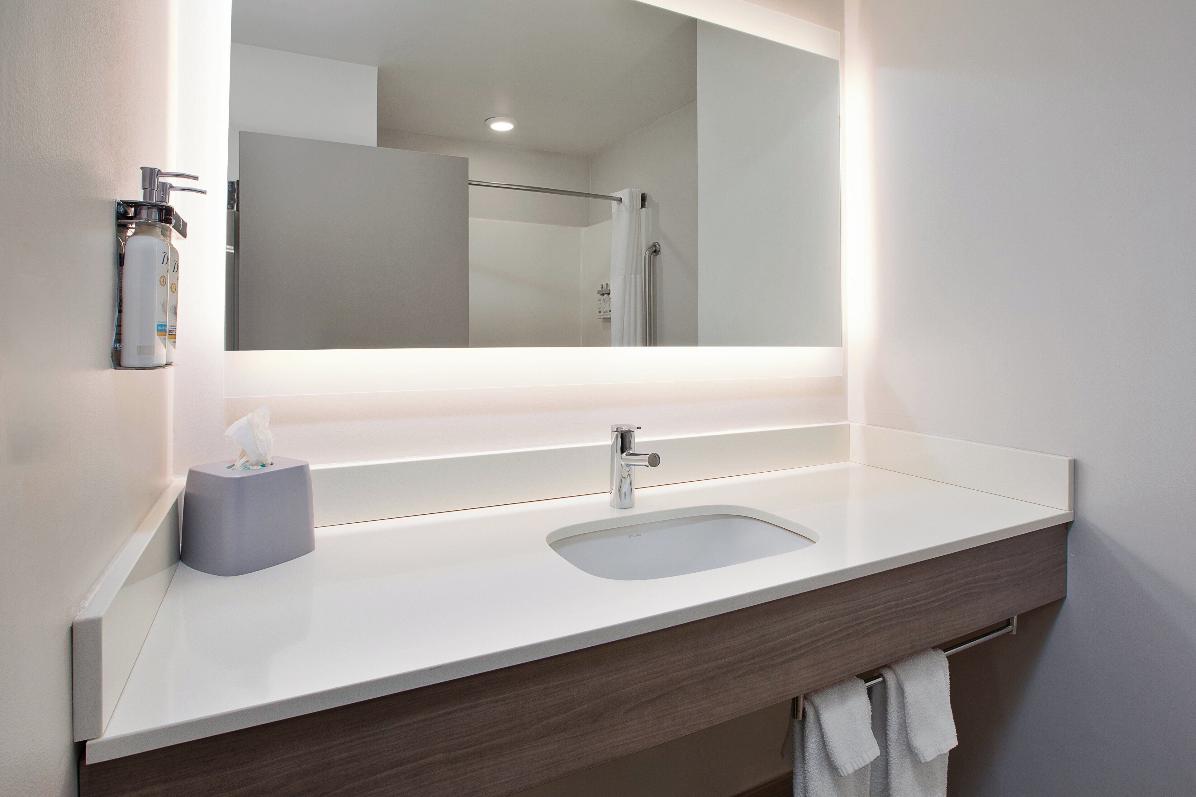 free toiletries, hair dryer, towels