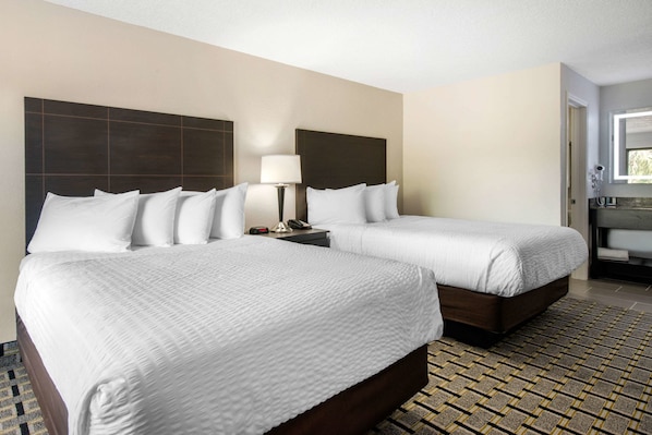 Suite, 2 Queen Beds, Non Smoking | In-room safe, desk, laptop workspace, iron/ironing board