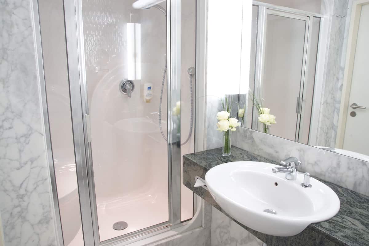 free toiletries, hair dryer, towels