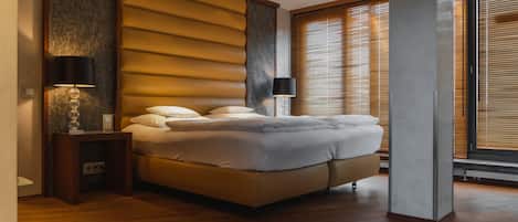 Yours Suite Balcony | 1 bedroom, premium bedding, pillowtop beds, in-room safe