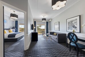 Suite, 1 King Bed (Manor) | 1 bedroom, premium bedding, desk, laptop workspace