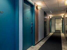 Desk, blackout drapes, soundproofing, iron/ironing board