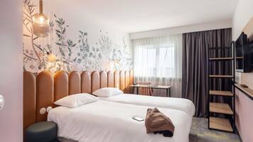 Standard Room, 2 Twin Beds | Desk, blackout drapes, soundproofing, iron/ironing board