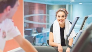 A gym with treadmills and a person using one. - Novotel Milton Keynes (Milton Keynes)