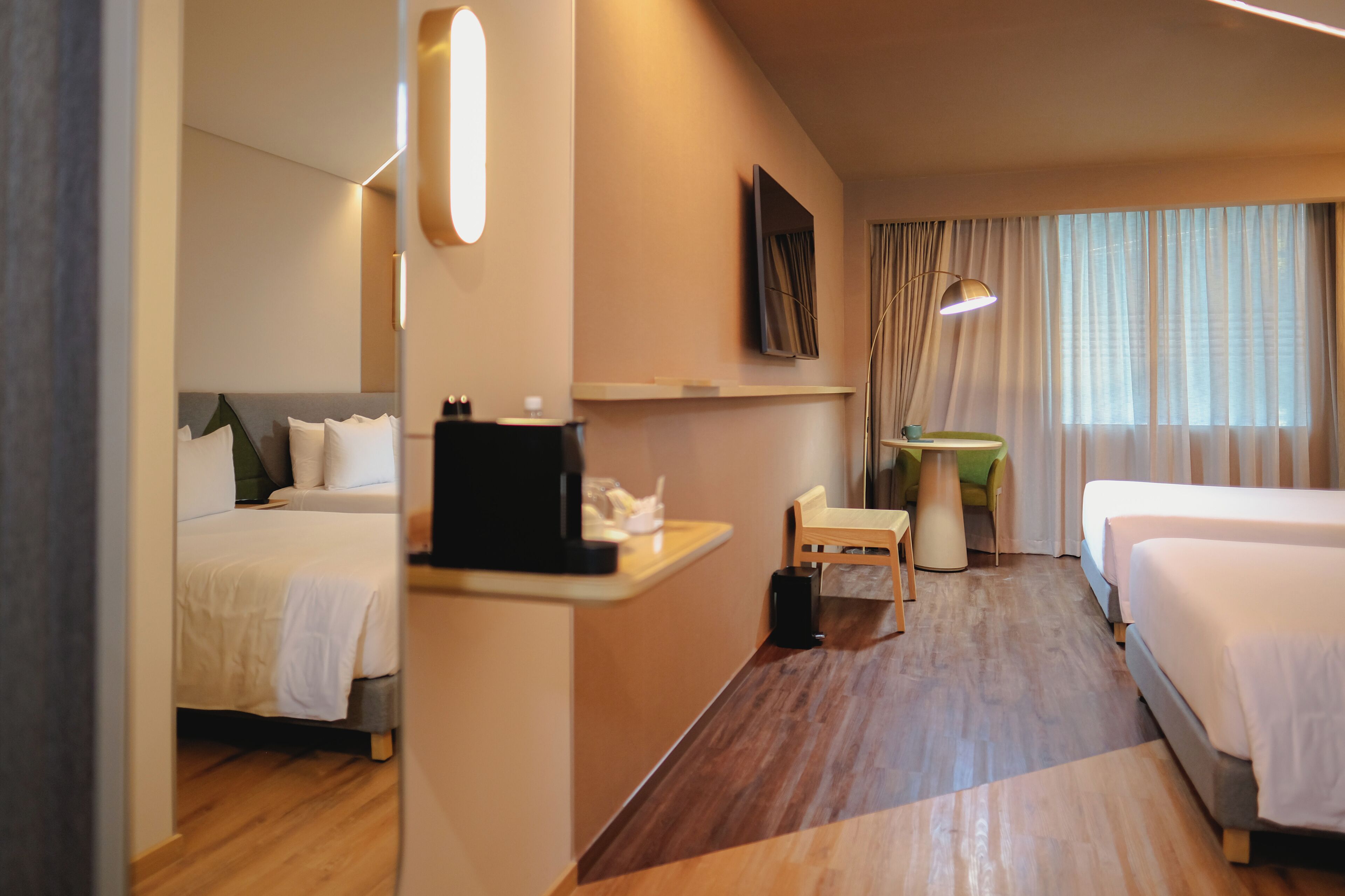 In-room safe, desk, blackout curtains, soundproofing