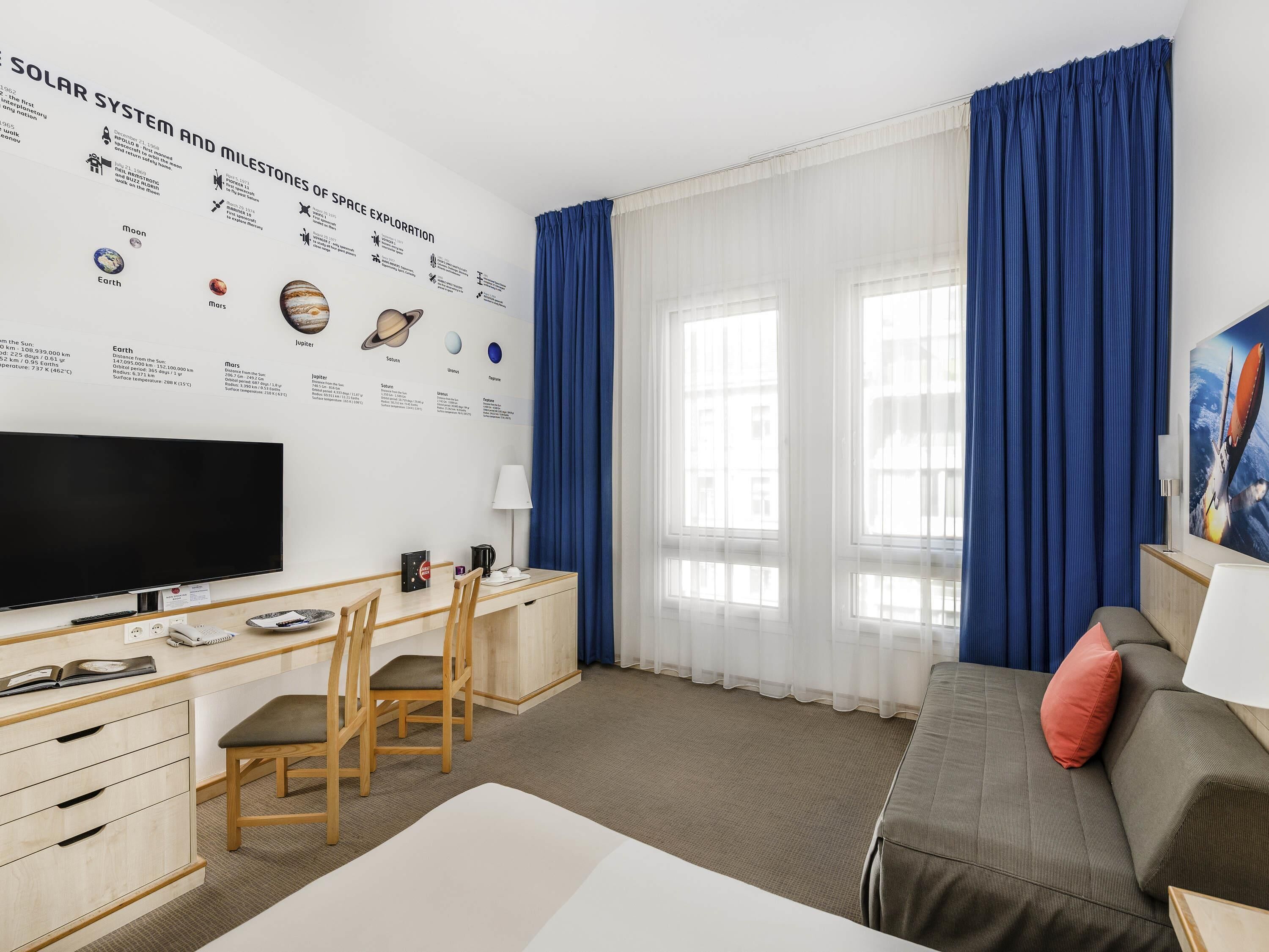 hypo-allergenic bedding, minibar, in-room safe, desk