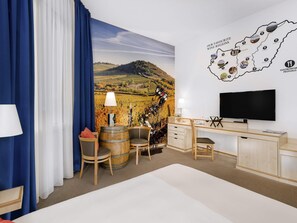 Hypo-allergenic bedding, minibar, in-room safe, desk