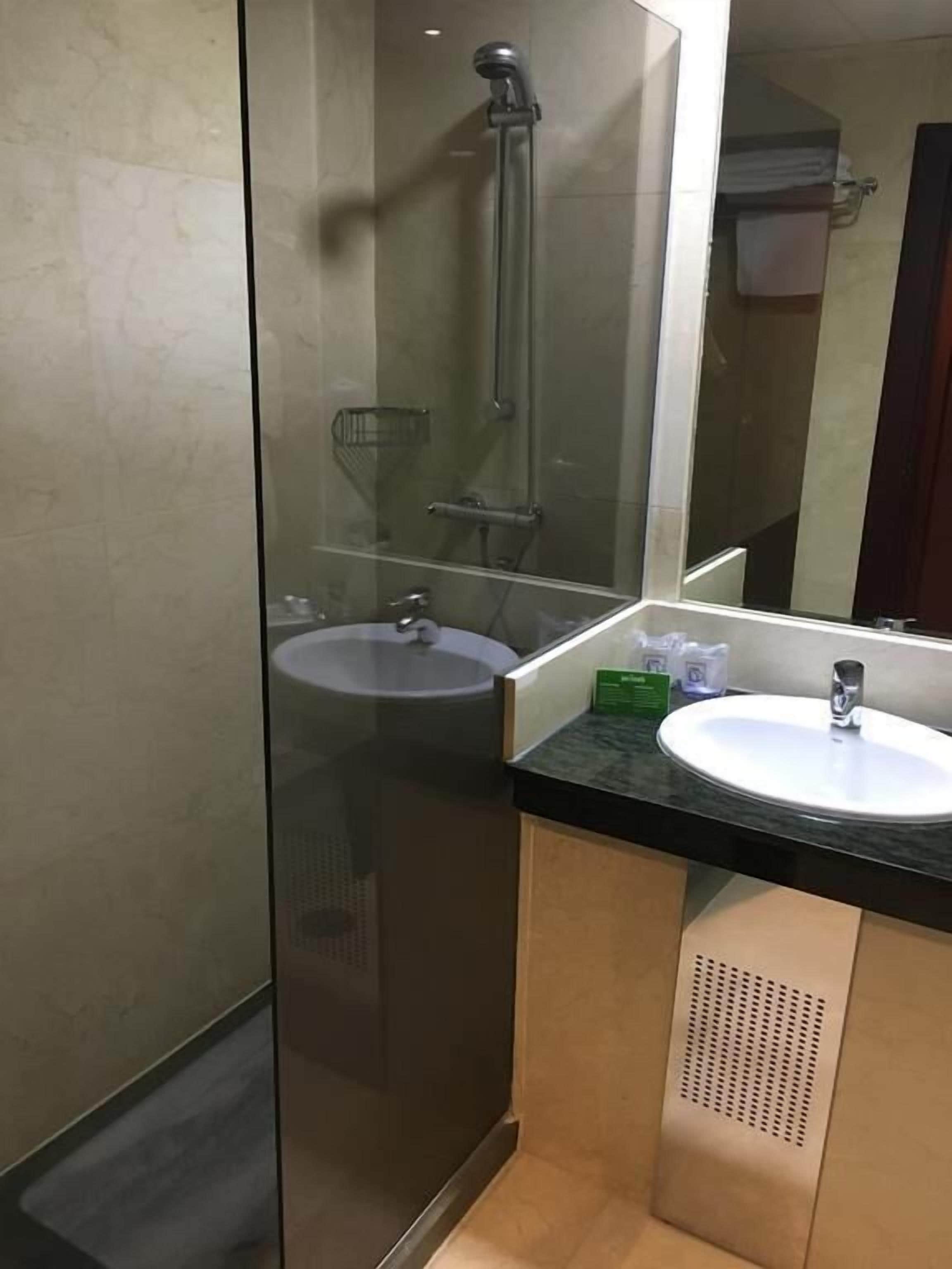 combined shower/bathtub, free toiletries, hair dryer, bidet