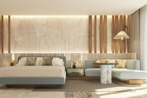 Ropa de cama de alta calidad y minibar 