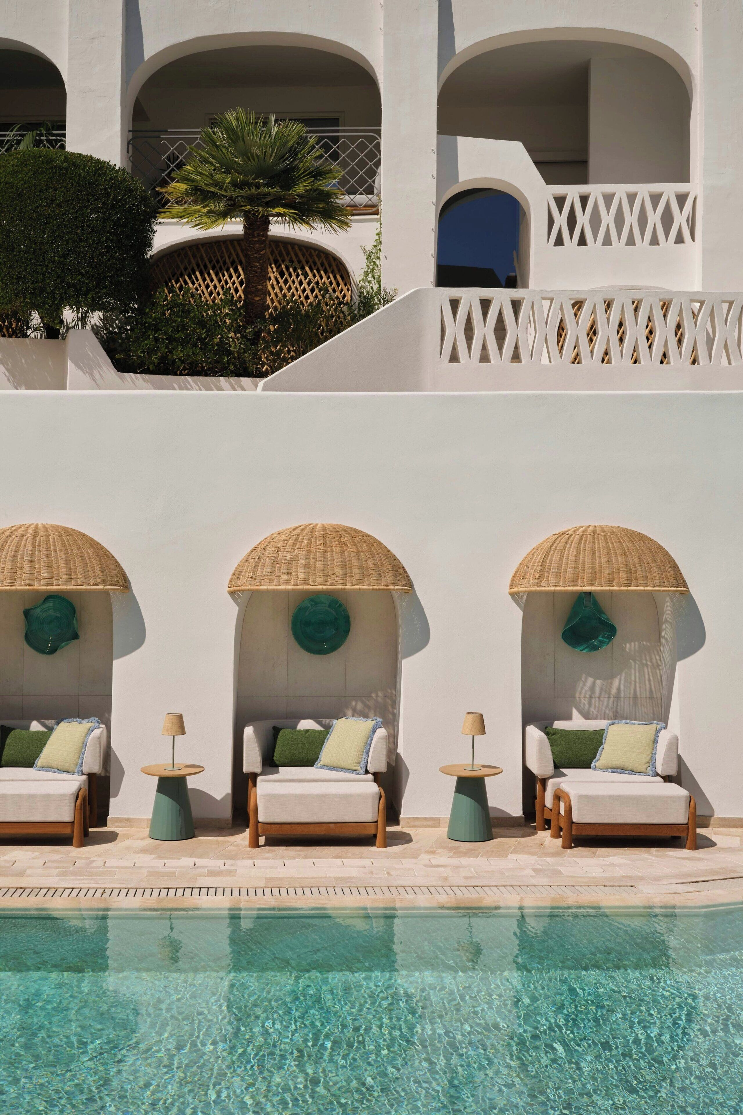 seasonal outdoor pool, free pool cabanas, pool umbrellas