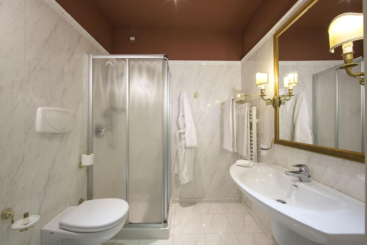 free toiletries, hair dryer, slippers, bidet