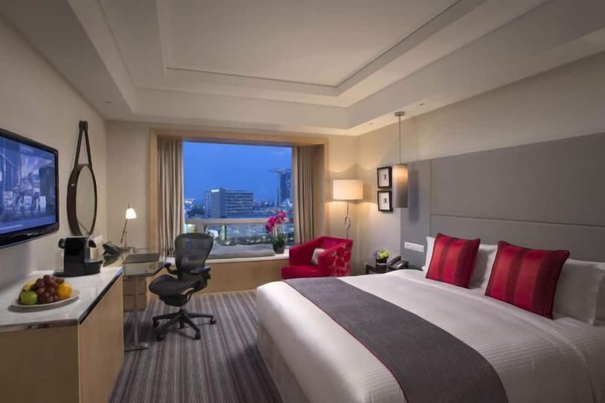 In-room safe, desk, laptop workspace, blackout curtains