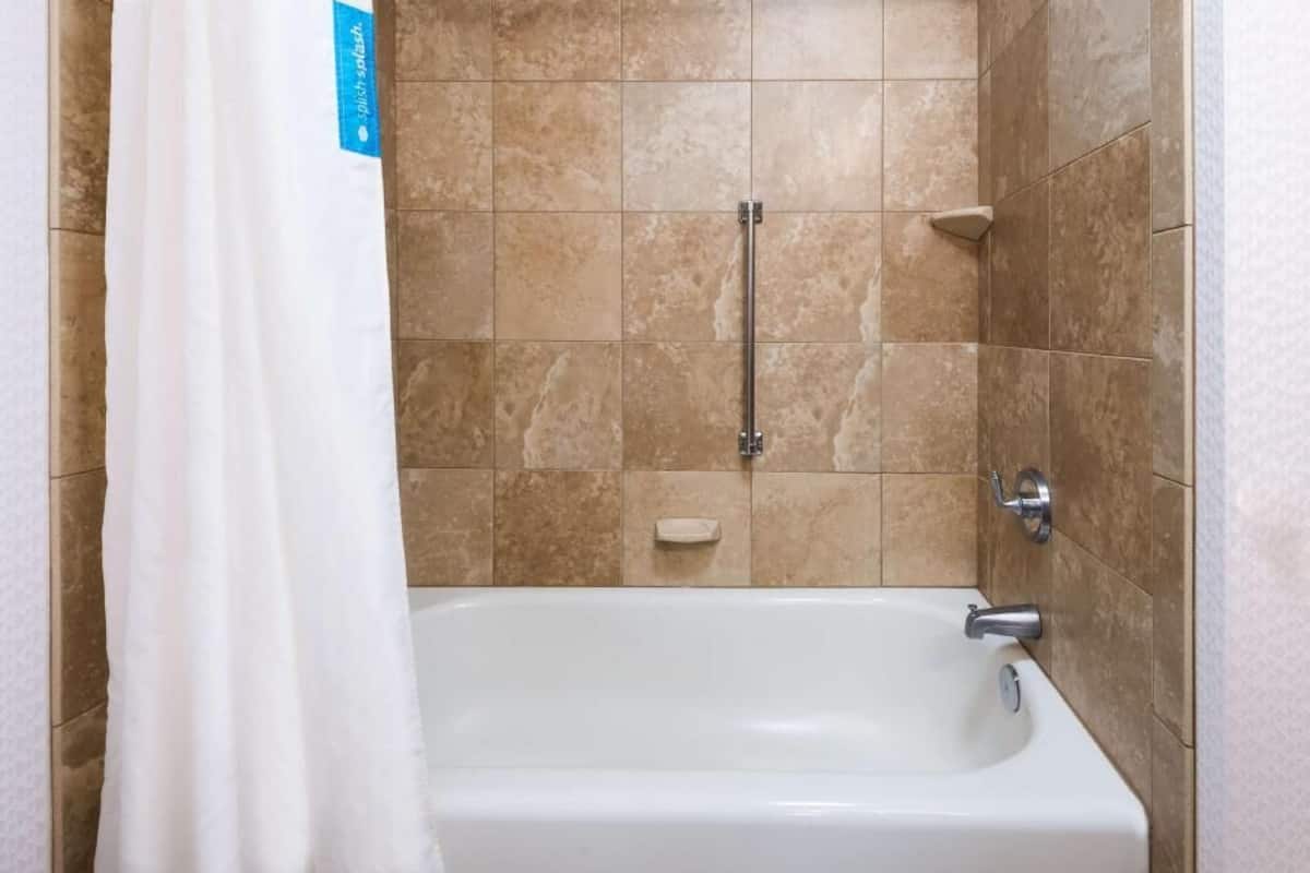 Bathroom | Combined shower/tub, free toiletries, hair dryer, towels
