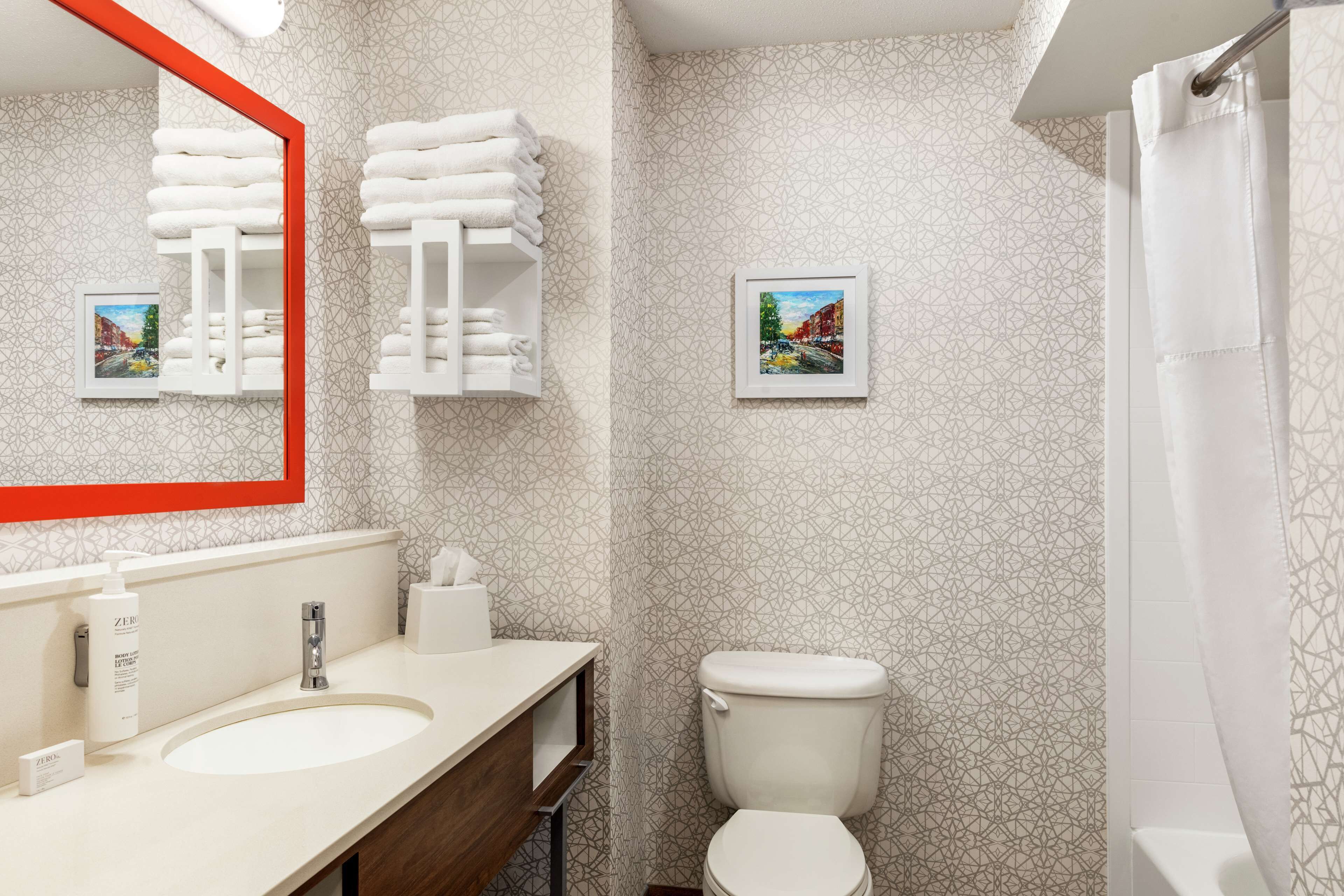 free toiletries, hair dryer, towels