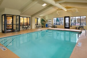 Indoor pool, open 6:00 AM to 10:00 PM, sun loungers