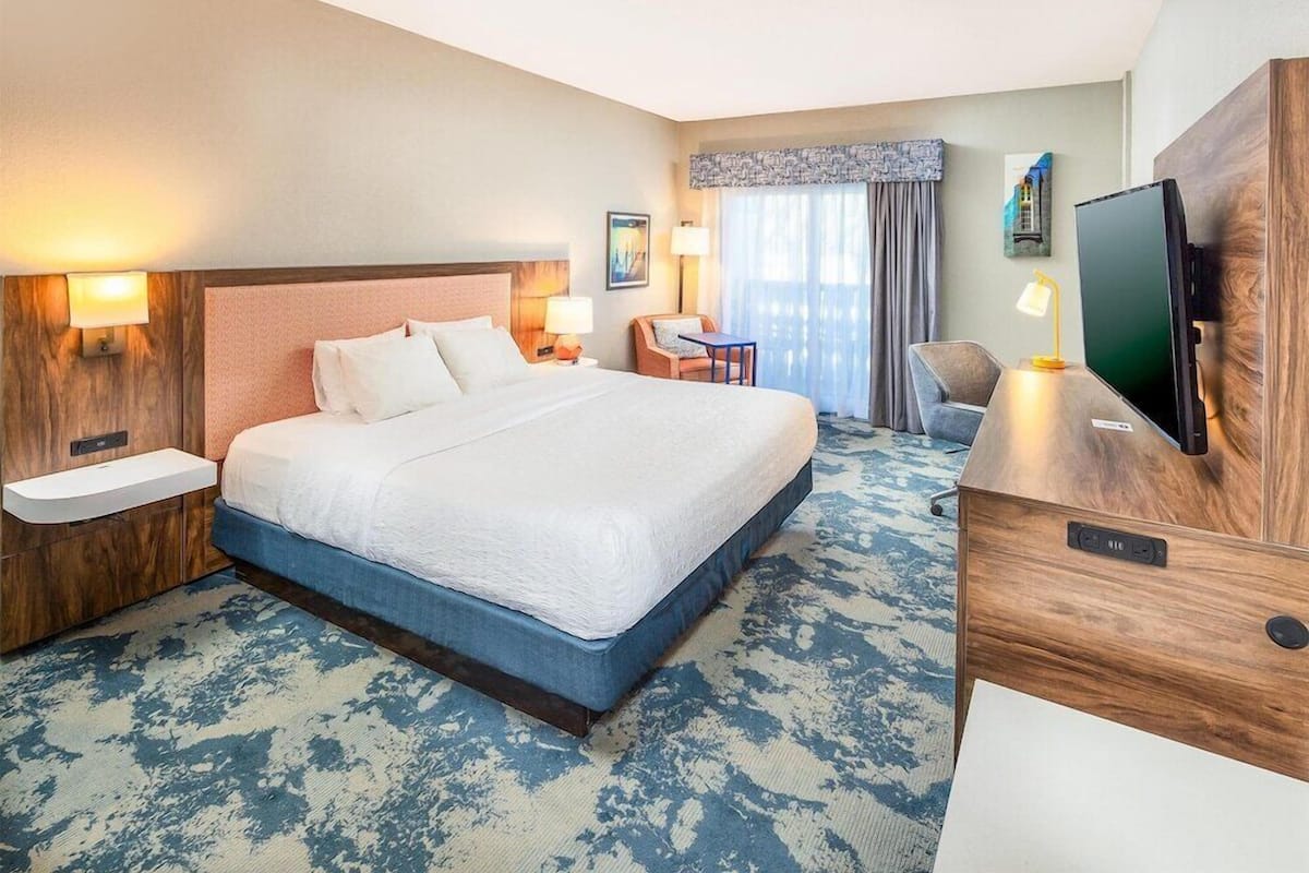 Hypo-allergenic bedding, pillowtop beds, in-room safe, blackout drapes