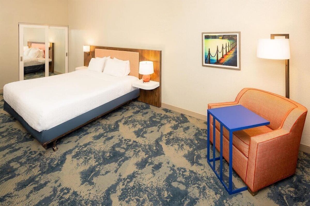 Hypo-allergenic bedding, pillowtop beds, in-room safe, blackout drapes