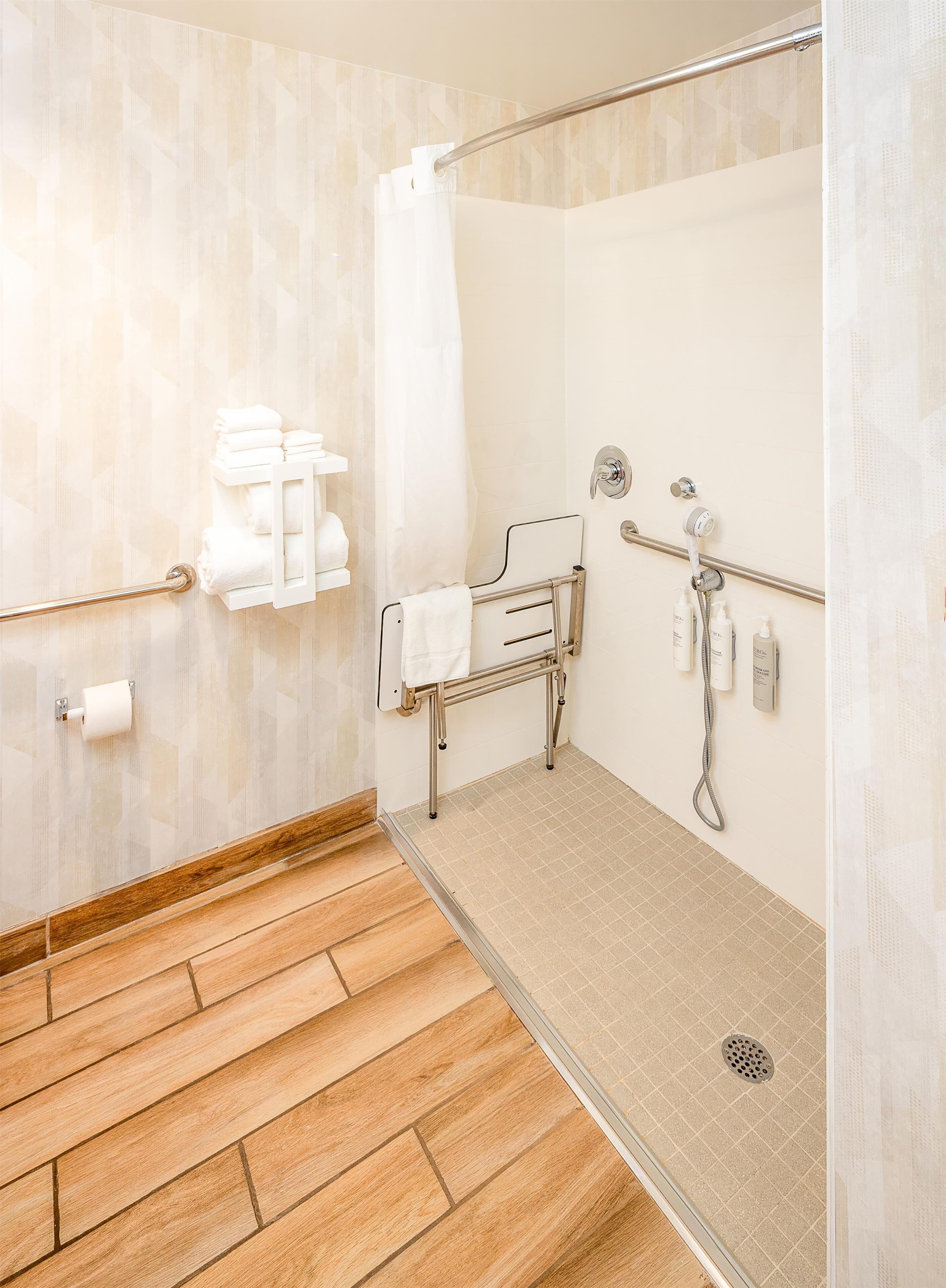 Room, 1 King Bed, Accessible, Non Smoking | Bathroom shower
