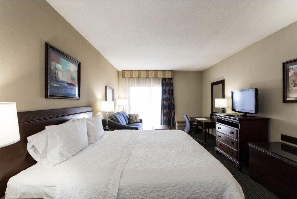 Hypo-allergenic bedding, pillowtop beds, in-room safe, blackout drapes