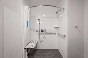 Room, 1 King Bed, Accessible, Non Smoking | Bathroom shower