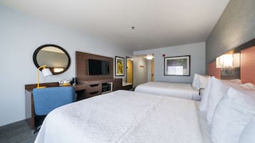 Two queen beds non smoking | Desk, laptop workspace, blackout drapes, iron/ironing board