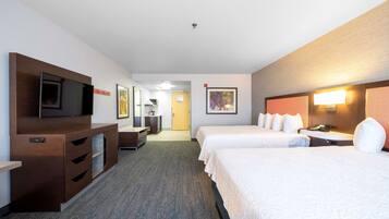 Studio Suite, 2 Queen Beds, Non Smoking | Desk, laptop workspace, blackout drapes, iron/ironing board