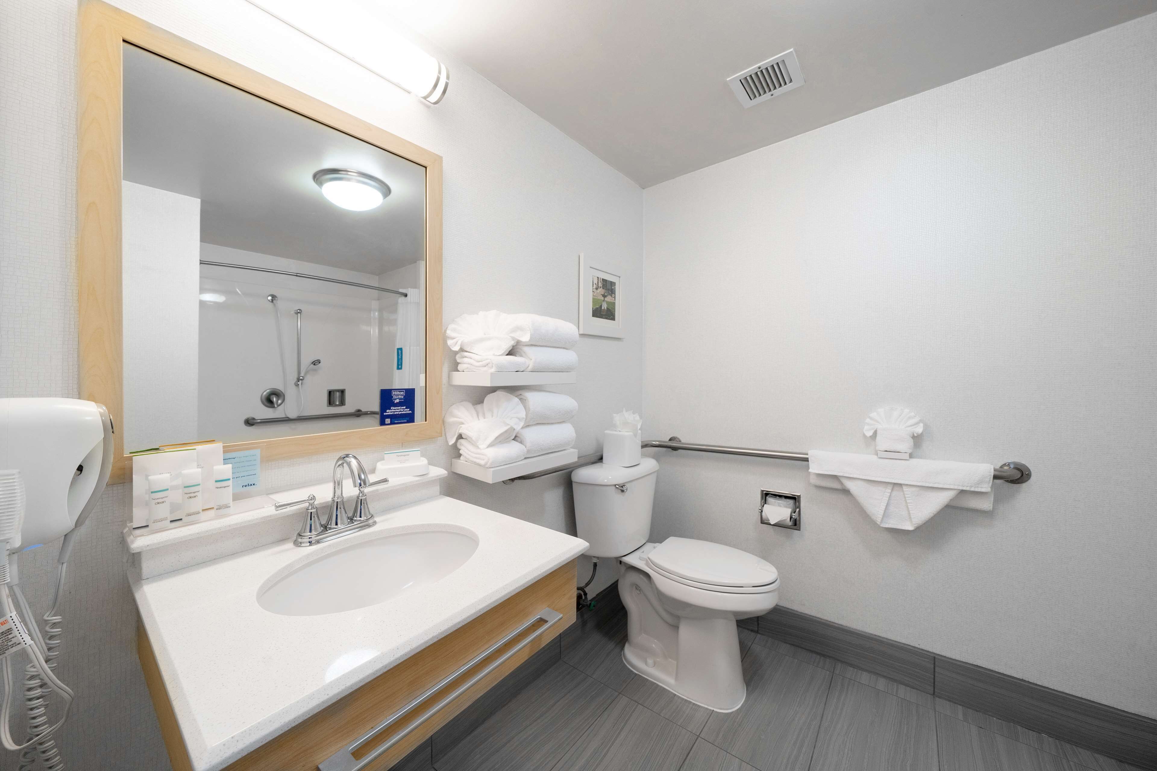 room, 2 queen beds, accessible, non smoking | bathroom | designer toiletries, hair dryer, towels