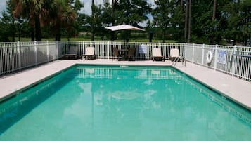 Outdoor pool, pool loungers