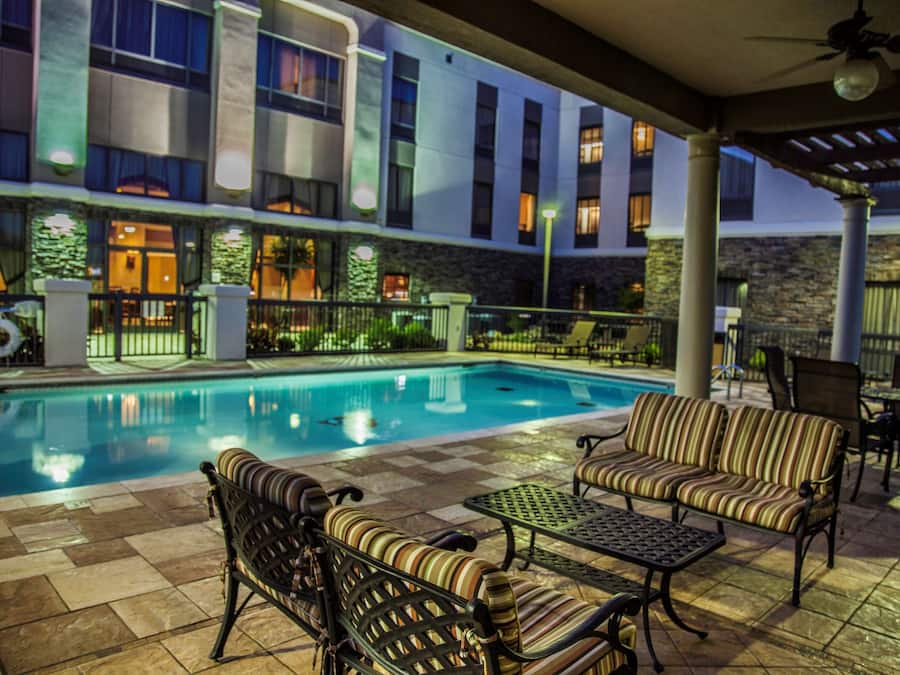 Outdoor pool, open 9 AM to 10 PM, sun loungers