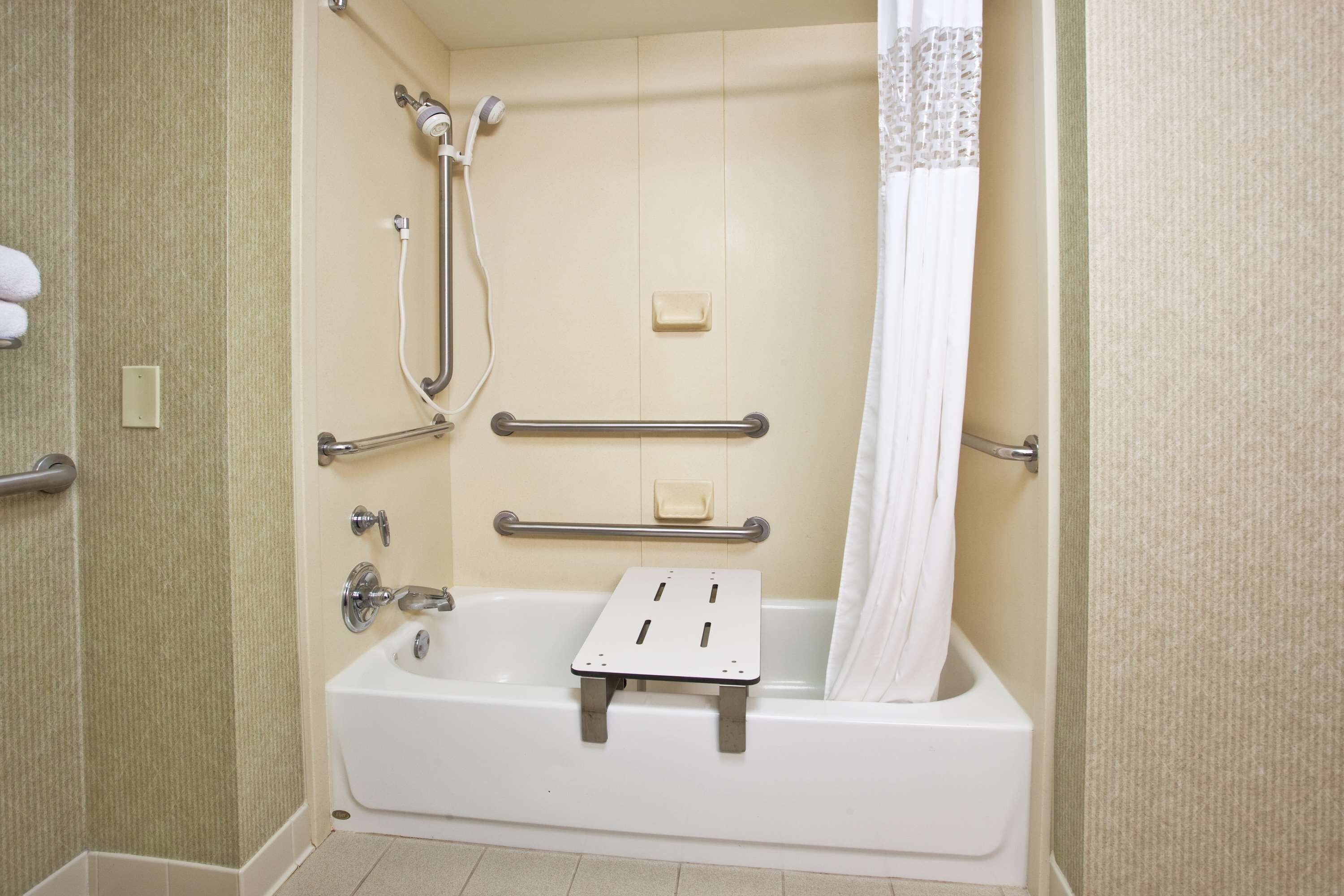 shower, hair dryer, bathrobes, towels