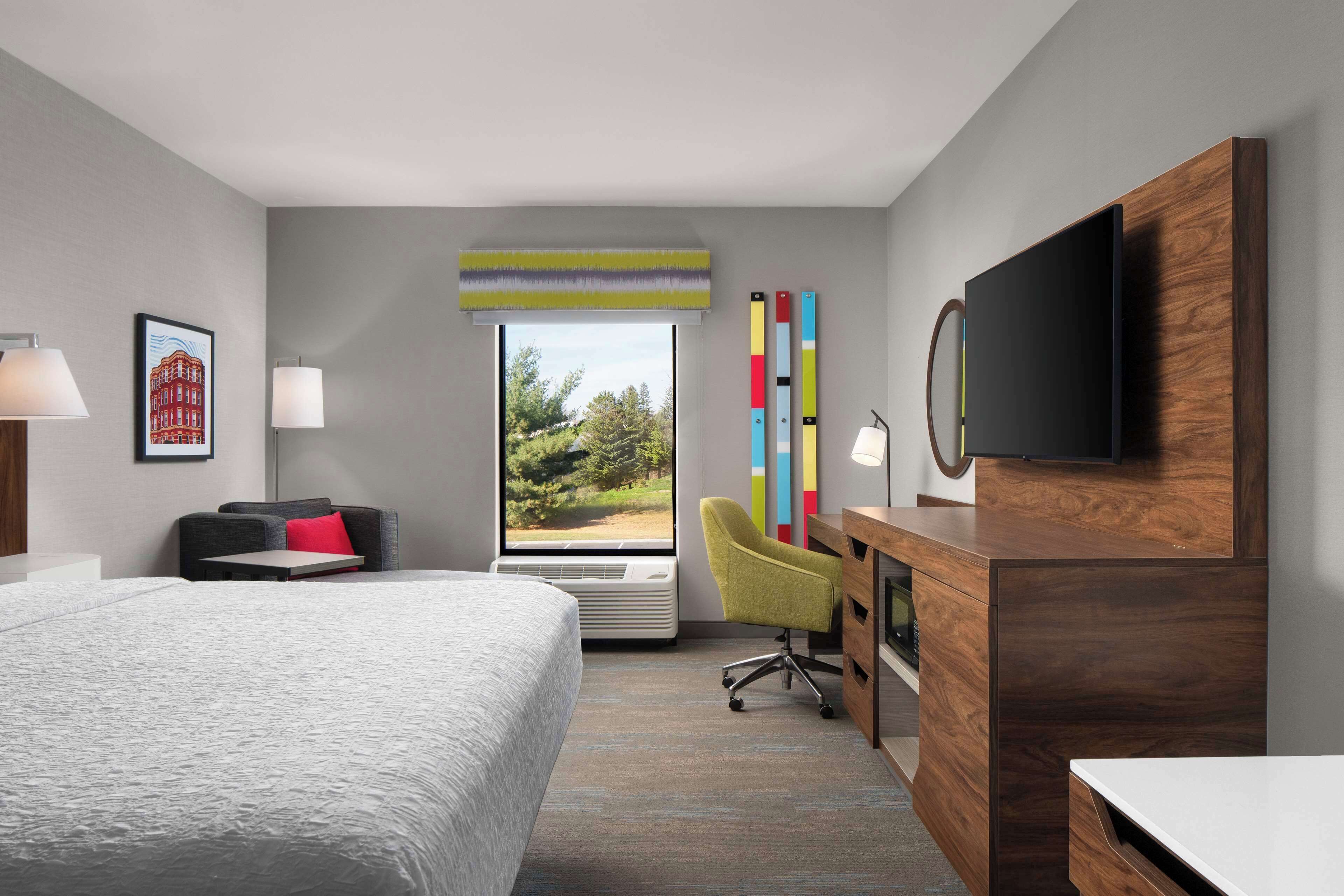 down duvets, desk, laptop workspace, iron/ironing board