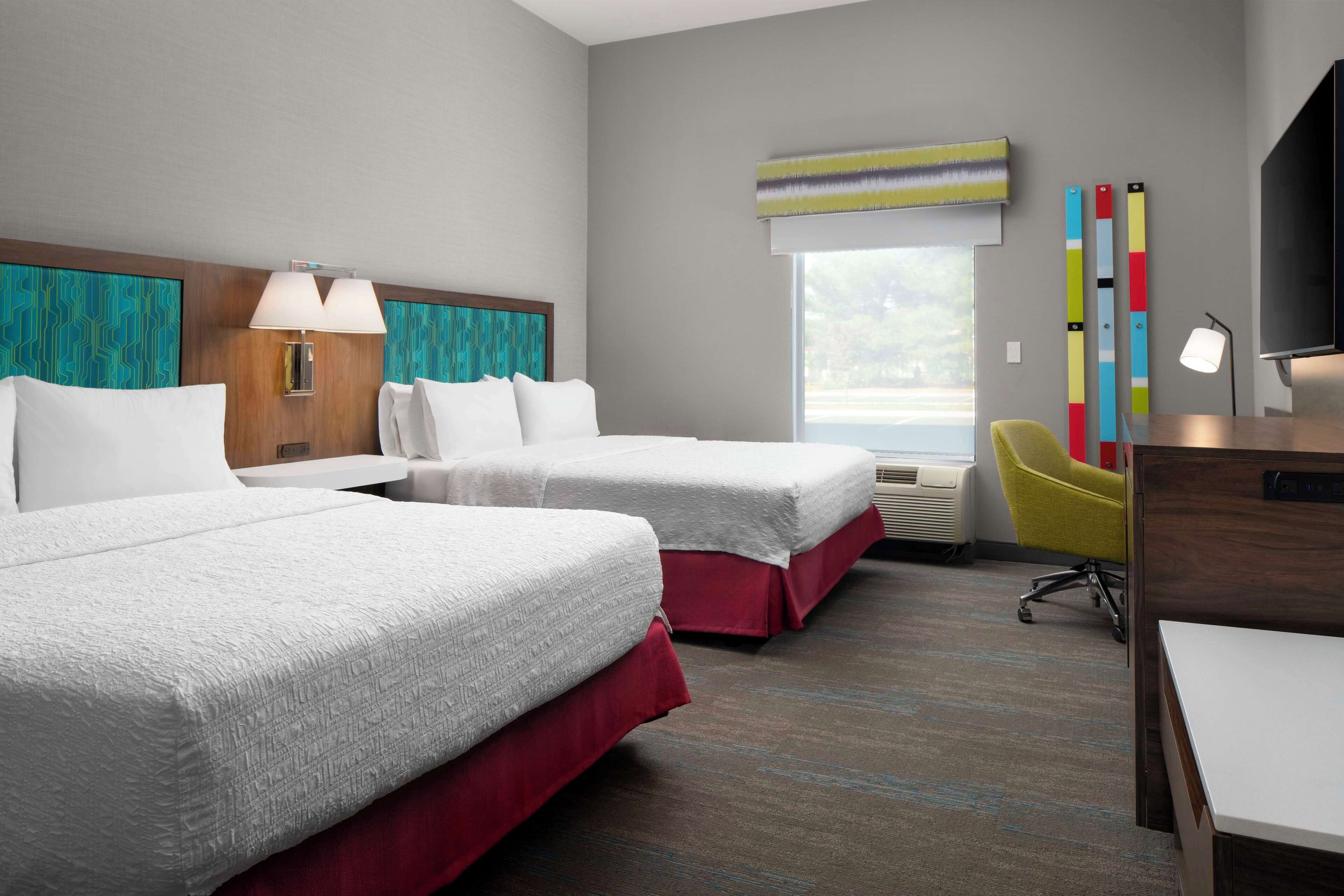 room, 2 double beds, accessible (mobility & hearing, roll-in shower) | down duvets, desk, laptop workspace, iron/ironing board