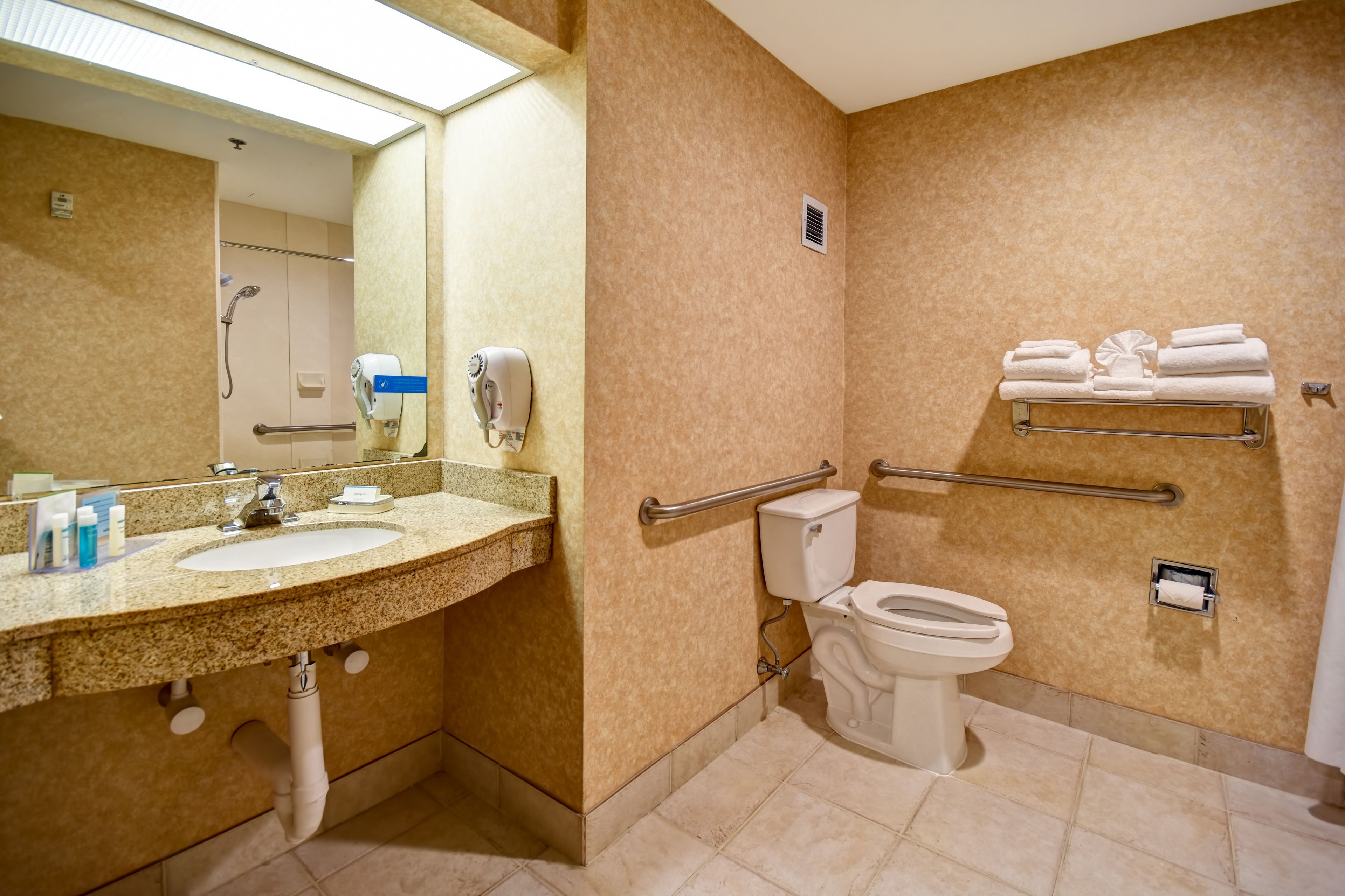 room, 2 queen beds, accessible, non smoking (roll-in shower) | bathroom | combined shower/bathtub, free toiletries, hair dryer, bathrobes