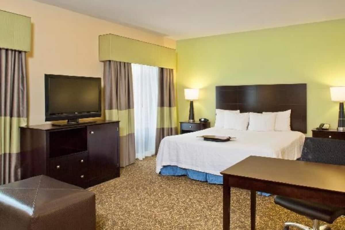 Hypo-allergenic bedding, desk, blackout curtains, iron/ironing board