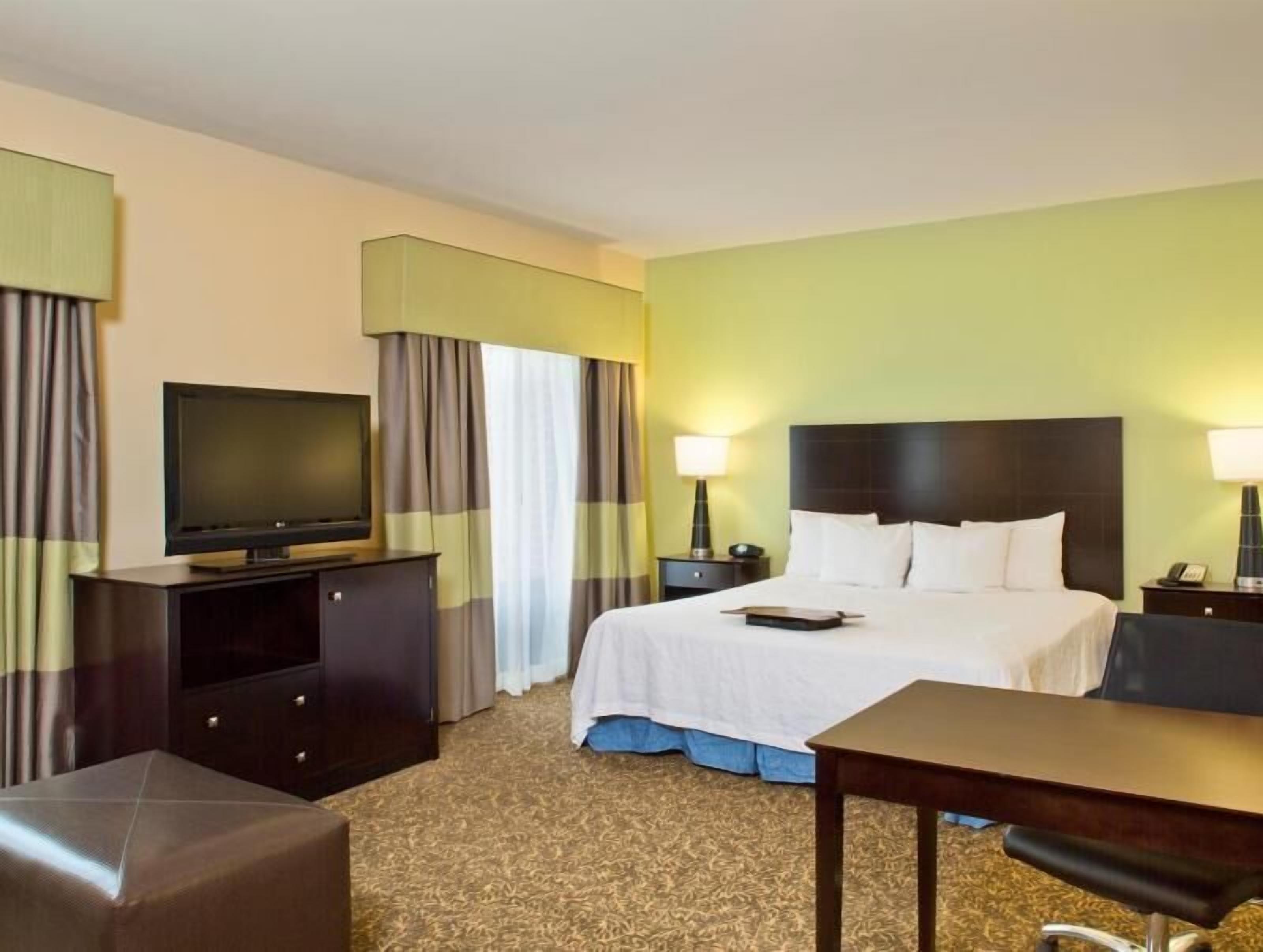 Hypo-allergenic bedding, desk, blackout curtains, iron/ironing board