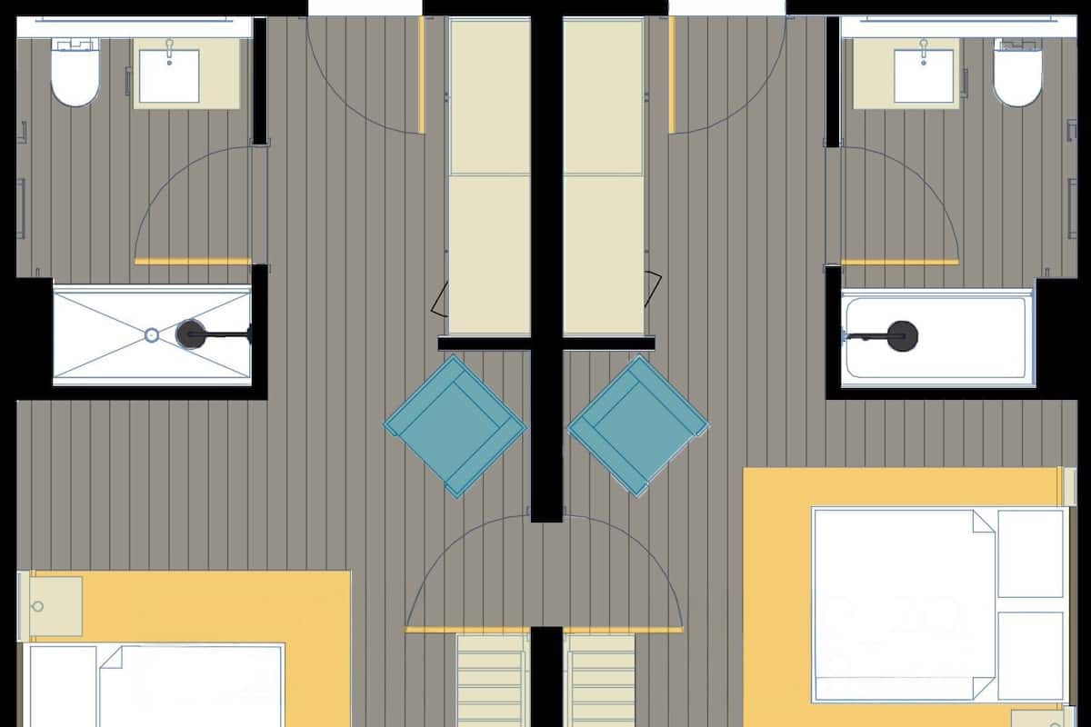 3 bedrooms, premium bedding, in-room safe, desk