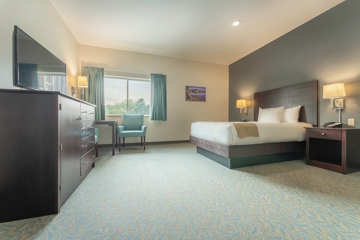 Deluxe with 1 Queen Bed ADA | Bộ đồ giường cao cấp, két bảo mật tại phòng, bàn, màn/rèm cản sáng